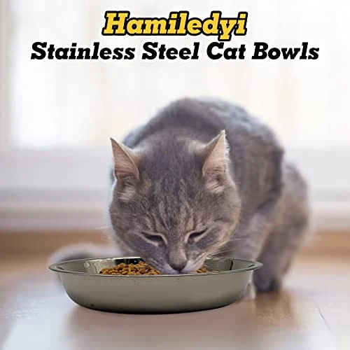 Hamiledyi 12 Pcs Stainless Steel Cat Bowls Replacement Whisker Fatigue Relief Cat Plates Pet Water Dish Shallow Kitten Bowls Pet Bowls For Dogs Cats And Other Small Animals (7.68 Inch Diameter) 4 Hamiledyi 12 Pcs Stainless Steel Cat Bowls Replacement Whisker Fatigue Relief Cat Plates Pet Water Dish Shallow Kitten Bowls Pet Bowls For Dogs Cats And Other Small Animals (7.68 Inch Diameter) - Image 2