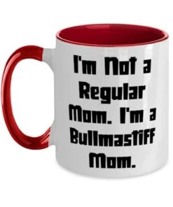 GENERIC New Bullmastiff Dog Gifts, I'm Not A Regular Mom. I'm A Bullmastiff Mom, Love Two Tone 11oz Mug For Dog Lovers From Friends, New Dog, Puppy, Dog Toys, Dog Treats, Dog Food