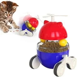 PUINGREN Cat Food Tumbler Toys Cat Food Dispenser Cat Treat Toys Cat Food Balance Ball,Cat Food Puzzle Feeder For Indoor Cats InteractiveToy Gift For Kitten/Dogs-USB Charging Cat Toys(Yellow) -Zoo Shop 41QPhYnInwS. AC