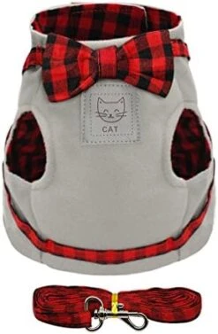 Kuntrona Cat Kitten Harness Nylon Puppy Small Dogs Vest Bowknot Cats Pet Harnesses And Leash Set Light Grey M -Zoo Shop 41QUdL37L L. AC 2