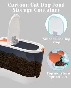BNOSDM Large Airtight Cat Food Storage Container For Pet Dog Foods Storage Bins With Scooper Translucent Plastic Pets Dogs Cats Birds Dry Feed Dispenser, Kitchen Rice Cereal Flour 12lb -Zoo Shop 41QYcJCiUzL
