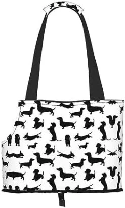 Mqgmz Black Dogs Print Pet Carrier Tote Bag With Pocket Safety - Amazing Design -Zoo Shop 41QZoeU9UHL. AC