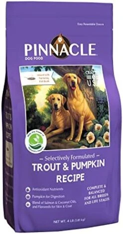 Pinnacle Trout & Pumpkin Dry Dog Food 4 Lb, Infused With Broth -Zoo Shop 41QcCNrh2rL. AC