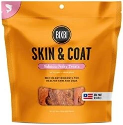 BIXBI Skin & Coat Support Salmon Jerky Dog Treats, 10 Oz - USA Made Grain Free Dog Treats - Antioxidant Rich To Support Shiny, Full Bodied Coats - High In Protein, Whole Food Nutrition, No Fillers -Zoo Shop 41Qq73N6OeL. AC 1