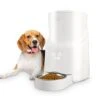 LZHPET 5L Automatic Pet Feeder For Cats & Dogs, Dispense 1-7 Timed Meals Of Dry Food, Lockable Lid, Stainless Steel Bowl, Dual Power Mode, 20s Meal Call, For Small To Medium-Sized Dogs, Puppies, White -Zoo Shop 41QxRNuT5SL