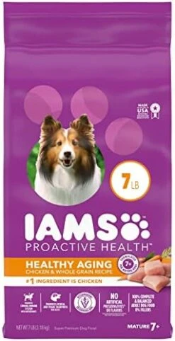 IAMS Healthy Aging Adult Dry Dog Food For Mature And Senior Dogs With Real Chicken, 7 Lb. Bag -Zoo Shop 41R4N6xt nL. AC 1