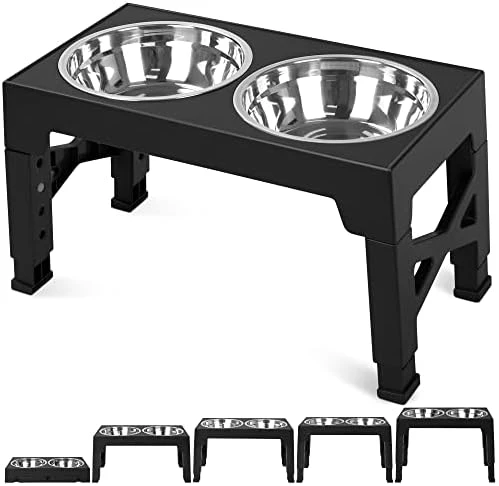 Niubya Elevated Dog Bowls With 2 Stainless Steel Dog Food Bowls, Raised Dog Bowl Adjusts To 5 Heights (3.15", 8.66", 9.84",11.02", 12.2") For Small Medium And Large Dogs 8 Niubya Elevated Dog Bowls With 2 Stainless Steel Dog Food Bowls, Raised Dog Bowl Adjusts To 5 Heights (3.15", 8.66", 9.84",11.02", 12.2") For Small Medium And Large Dogs - Image 6