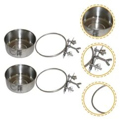 Bird Cage Mount Bowl Bunny Food Rabbit Food 6 Pcs Feeder Silver Stainless Steel Alloy Stainless Steel Dog Bowls Pet Feeder Metal Bird Feeder 17 Bird Cage Mount Bowl Bunny Food Rabbit Food 6 Pcs Feeder Silver Stainless Steel Alloy Stainless Steel Dog Bowls Pet Feeder Metal Bird Feeder -Zoo Shop 41RB9aGtauL
