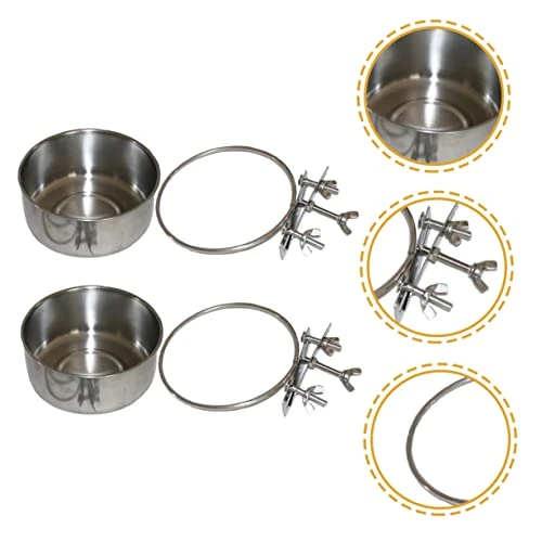 Bird Cage Mount Bowl Bunny Food Rabbit Food 6 Pcs Feeder Silver Stainless Steel Alloy Stainless Steel Dog Bowls Pet Feeder Metal Bird Feeder 8 Bird Cage Mount Bowl Bunny Food Rabbit Food 6 Pcs Feeder Silver Stainless Steel Alloy Stainless Steel Dog Bowls Pet Feeder Metal Bird Feeder - Image 6