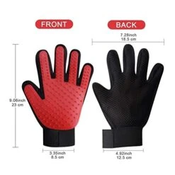 YangYan Cat Grooming Gloves Dog Hair Remover Gentle Deshedding Brush Comb Tool Pet Massage Mitt With Enhanced Long/Short Fur (Color : Red Pair, Size : One Size) -Zoo Shop 41RISaXST3L