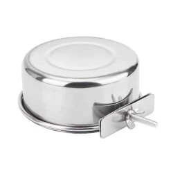 Wontee Pet Food Water Bowl With Clamp Holder Stainless Steel Feeding Cups Feeder For Dog Bird Parrot Cat Rabbit, 2 Packs (M) -Zoo Shop 41RZV0b2tYL