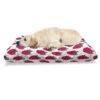 Ambesonne Fruit Pet Bed, Repetitive Raspberries Arranged On A Plain Background Organic Foods, Chew Resistant Pad For Dogs And Cats Cushion With Removable Cover, 24" X 39", Dark Pink Forest Green -Zoo Shop 41RnQF2PLwL
