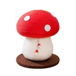 JYDQM Pet Cats Tree Toy With Ball Sisal Scratching Post For Kitten Climbing Bite Resistant Mushroom Cats Grinding Claw Post (Color : A, Size : M Code)