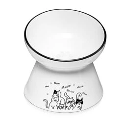 Y YHY Elevated Cat Bowl, Tilted Raised Cat Water Bowl 6-Inch Ceramic Cat Food Bowl Anti Vomiting For Dry & Wet Foods Cat Dish For Indoor Cats, Small Dogs,Protect Pet's Spine