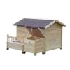Zuyang Outdoor Wooden Large Dog House Kennel Outdoor Pet Cage Dog House With Dog Food Storage Box Dog Bowl Dog House With Door