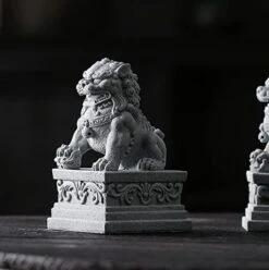 Livelyfish Large Asian Fu Foo Dogs Statues A Pair Of Two Guardian Lion Sandstone Figurine Pets Fish Tank Aquarium Landscape Ornaments Accessories Feng Shui Decorations (D) -Zoo Shop 41SYYP9CGVL