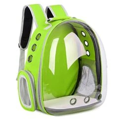 Cat Carrier Breathable Pet Backpack, Small Dog And Cat Backpack, Travel Space Capsule Cage Pet Carrier (Color : Light Green)