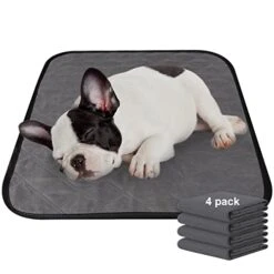 CBBPET Washable Dog Pee Pads Dog Pee Pad,Dog Bed Waterproof Dog Mat Non-Slip Puppy Potty Training Pads For Dogs (18*24-Grey*4-New)