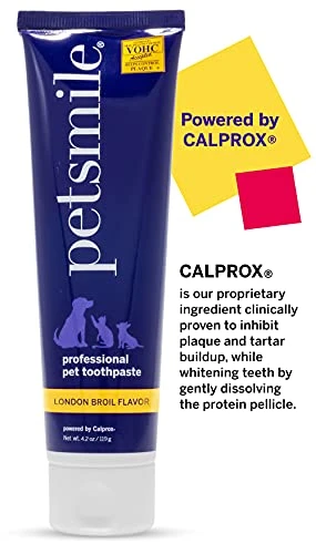 Petsmile Professional Pet Toothpaste | Cat & Dog Dental Care | Controls Plaque, Tartar, & Bad Breath | Only VOHC Accepted Toothpaste | Teeth Cleaning Pet Supplies (London Broil, 4.2 Oz) 4 Petsmile Professional Pet Toothpaste | Cat & Dog Dental Care | Controls Plaque, Tartar, & Bad Breath | Only VOHC Accepted Toothpaste | Teeth Cleaning Pet Supplies (London Broil, 4.2 Oz) - Image 2