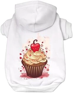GENERIC Kawaii Cupcake Dog Hoodie - Cute Food Dog Coat - Cartoon Dog Clothing - Gray, L -Zoo Shop 41SpDxP3jL. AC 2