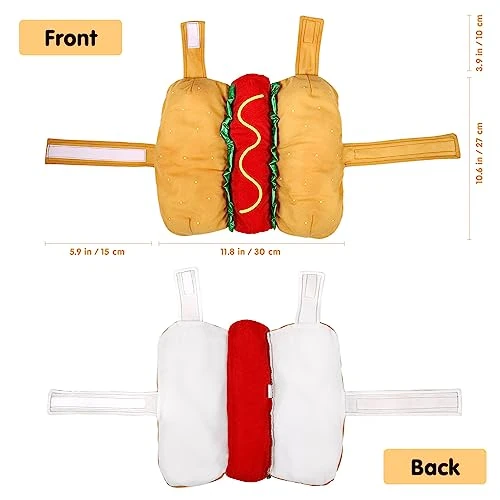 POPETPOP Hot Dog Costume- Funny Hot Dog Pet Cosplay Clothes Halloween Outfit Christmas Party Decorations For Puppies And Kitten( Size M) 4 POPETPOP Hot Dog Costume- Funny Hot Dog Pet Cosplay Clothes Halloween Outfit Christmas Party Decorations For Puppies And Kitten( Size M) - Image 2