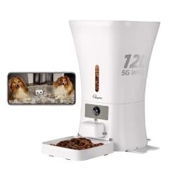 SKYMEE 12L 5G WiFi Aautomatic Dog Feeder Large Breed & Automatic Cat Feeders 1080P Full HD Pet Camera Treat Dispenser Food Dispenser