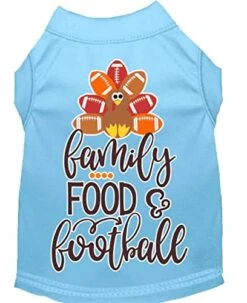 Family, Food, And Football Screen Print Dog Shirt Green Med -Zoo Shop 41SxlLIr2IL