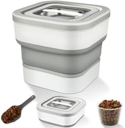 Muibe Dog Food Storage Container, Dog Food Storage Container 20-25 LBS Capacity, Collapsible Airtight Dog Food Containers With Clear Lid, Measuring Cups -Zoo Shop 41T12bKlcrL. AC