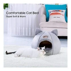 YangYan Cat Bed Cave Sleeping Bag Zipper Cat Shape Felt Cloth Cat House Bed For Cats Basket Bags Animals Beds Nest Cushion Pet Supplies (Color : 50x 20cm) -Zoo Shop 41TKKM7icvL