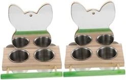 NOGRAX 3 Pcs Small Containers Cage Portable Standing Pigeons Container Macaw Parakeet Cups One- With Squirrel Parrot Stainless Playing Way Platform Steel African Budgie Greys Pigeon Pet Feeder (Color -Zoo Shop 41TVFHYZW0L. AC