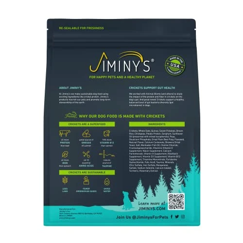 Jiminy's Dry Dog Food - Hypoallergenic Dog Food, 100% Made In The USA, Gluten-Free, Sustainable, Sensitive Stomach Dog Food, High Protein - Cravin' Cricket Insect Protein Oven-Baked Dog Food 10 Lb Bag 4 Jiminy's Dry Dog Food - Hypoallergenic Dog Food, 100% Made In The USA, Gluten-Free, Sustainable, Sensitive Stomach Dog Food, High Protein - Cravin' Cricket Insect Protein Oven-Baked Dog Food 10 Lb Bag - Image 2