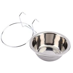 Yosoo Stainless Steel Hanging Pet Cage Bowl Diner Pet Bowl Bird Cat Dog Food Water Bowl With Hanger (Size L) -Zoo Shop 41Tlken2LfL