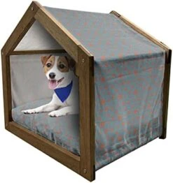Ambesonne Fruit Wooden Dog House, Juicy Strawberries With Leaves Yummy Food Organic Charming Sweets Graphic Design, Indoor & Outdoor Portable Dog Kennel With Pillow And Cover, X-Large, Red Fern Green -Zoo Shop 41TqCrfQ4SL. AC