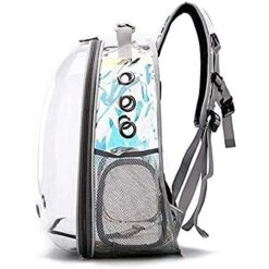 OLOTU Durable Outdoor Use Cat Backpack, Food Grade PC Laser Fabric Material Cat Carrier, Lightweight Portable Pet Backpack Carrier Cozy -Zoo Shop 41TvcUOFdjL