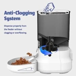 Automatic Cat Food Dispenser - Timed 1-6 Meals Daily Auto Pet Feeders For Dog & Cat With Voice Recorded Feeding Training, Clog-Free Design, Dual Power Supply (120"/3m Cord) 13 Automatic Cat Food Dispenser - Timed 1-6 Meals Daily Auto Pet Feeders For Dog & Cat With Voice Recorded Feeding Training, Clog-Free Design, Dual Power Supply (120"/3m Cord) -Zoo Shop 41UBmlu71YL