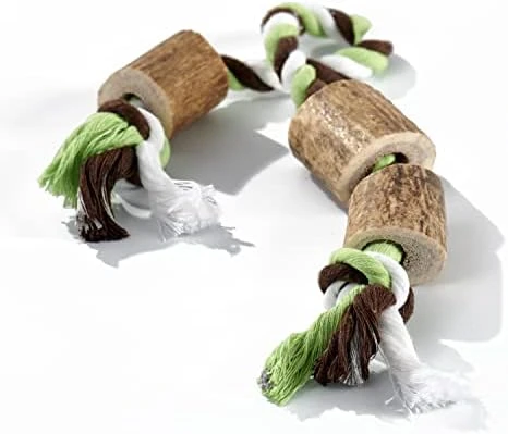 Buck Bone Organics Elk Antler Cotton Rope Chew Toy (Large/Jumbo) 5 Buck Bone Organics Elk Antler Cotton Rope Chew Toy (Large/Jumbo) - Image 3