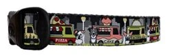 3 Dirty Dawgz Adjustable 1" Cute Bulldog Border Collie Adorable Trendy Fast Food Trucks Taco Pizza Cupcake Dog Collars For Medium Large And X-Large Dogs (Medium 1" Adjustable (14"-22" Neck))