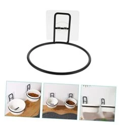 POPETPOP 3pcs Bowl Holder Bird Accessories Wall Mounted Planters Wall Mounted Clothing Rack Wall Mounted Planter Ring Wall Mounted Hooks Flower Pot Ring Bracket Cat Feeding Shelf Pet Supply -Zoo Shop 41UQLKLXuyL
