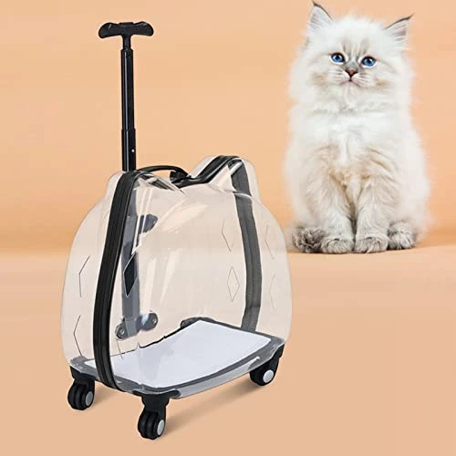 LEFEDA Portable Trolley Case Carrier, Cat Bubbles Pet Bag Case, Transparent Breathable Cat Trolley, For Small Dogs And Cats Pet Backpack Carrier (Color : Black) 5 LEFEDA Portable Trolley Case Carrier, Cat Bubbles Pet Bag Case, Transparent Breathable Cat Trolley, For Small Dogs And Cats Pet Backpack Carrier (Color : Black) - Image 3
