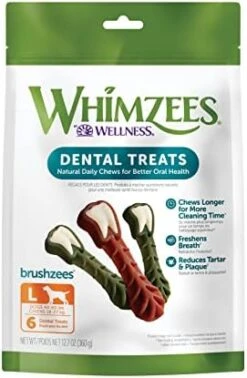 WHIMZEES By Wellness Brushing Dental Chews For Dogs, Grain-Free, Long Lasting Treats, Freshens Breath Extra Small Breed, 48 Count -Zoo Shop 41UWan7xhML. AC