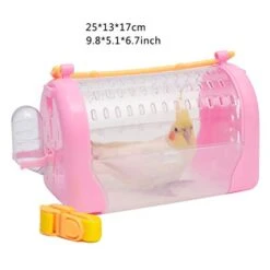 DEPILA Feeding Bird Carrier Lightweight Bird Carrier, Bird Travel Cage， Lightweight Pets Birds Travel Cage With Food Cup Food Box Economy Bird Cage Parrot Parakeet Macaw Small Bird Box -Zoo Shop 41UiglUbVhL