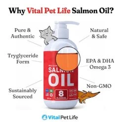 Salmon Oil For Dogs & Cats - Healthy Skin & Coat, Fish Oil, Omega 3 EPA DHA, Liquid Food Supplement For Pets, All Natural, Supports Joint & Bone Health, Natural Allergy & Inflammation Defense, 8 Oz 9 Salmon Oil For Dogs & Cats - Healthy Skin & Coat, Fish Oil, Omega 3 EPA DHA, Liquid Food Supplement For Pets, All Natural, Supports Joint & Bone Health, Natural Allergy & Inflammation Defense, 8 Oz -Zoo Shop 41Ur8NbFNpL