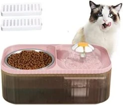 Suertree Cat Water Fountain Food Bowl Stainless Steel, 101oz/3L Automatic Pet Water Fountain, Dog Water Dispenser With Smart Pump 2 Filters For Cats, Dogs, Multiple Pets -Zoo Shop 41Ur9CcfATL. AC