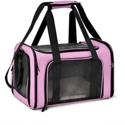 LEFEDA Dog Backpack Cat Transport Bag Pet Transport Bag Travel Bags Carrier For Cats Dog Accessories Pet Backpack Carrier (Color : Pink, Size : 50x34x34cm)