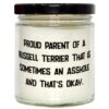 GENERIC Unique Russell Terrier Dog Gifts, Proud Parent Of A Russell Terrier That Is, Inspire Scent Candle For Friends From Friends, Dog Toys, Dog Beds, Dog Food, Dog Bowls, Dog Collars, Dog Leashes -Zoo Shop 41UxK71KY1L
