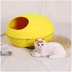 YangYan Pet Cat Bed Cave Sleeping House Nest Kennel Felt Cloth Zipper Pet Cat Basket Egg Shape Pet Bed Mat Cushion For Cats Small Dogs (Color : D, Size : 47x39x25cm) -Zoo Shop 41V 8wI5ZDL. AC