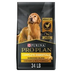 Purina Pro Plan Senior Dog Food With Probiotics For Dogs, Shredded Blend Chicken & Rice Formula - 34 Lb. Bag