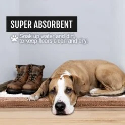 LeashBoss - Brown Bathroom Rugs, Extra Large Bathmat - Soft, Absorbent, Thick, Non-Slip Microfiber Bath Mat For Bathrooms, Showers, Tubs, And Doorways For Dogs Muddy Paws Machine Washable (34.5 X 24) -Zoo Shop 41VIy25MO1L