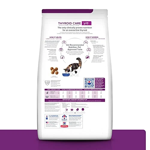 Hill's Prescription Diet Y/d Thyroid Care Dry Cat Food, Veterinary Diet, 4 Lb. Bag 4 Hill's Prescription Diet Y/d Thyroid Care Dry Cat Food, Veterinary Diet, 4 Lb. Bag - Image 2
