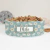 GENERIC Pastel Blue Daisy Pattern Pet's Name Bowl, Ceramic Food Bowl For Pets Available In Two Sizes, Gift For Dog, Gift For Cat -Zoo Shop 41VjBGEIaLL